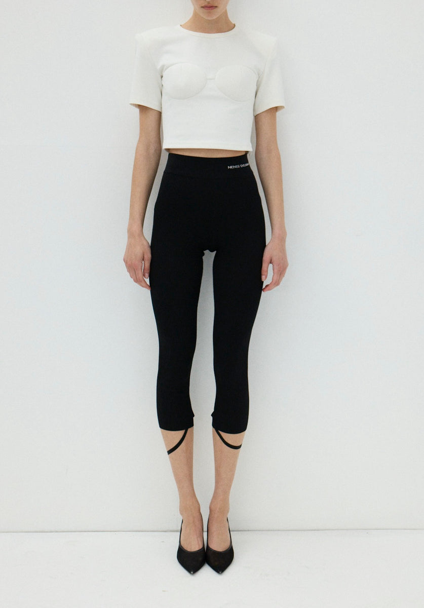 パンツ Nensi Dojaka Flared laced leggings Black Trousers – Nensi Dojaka Shop