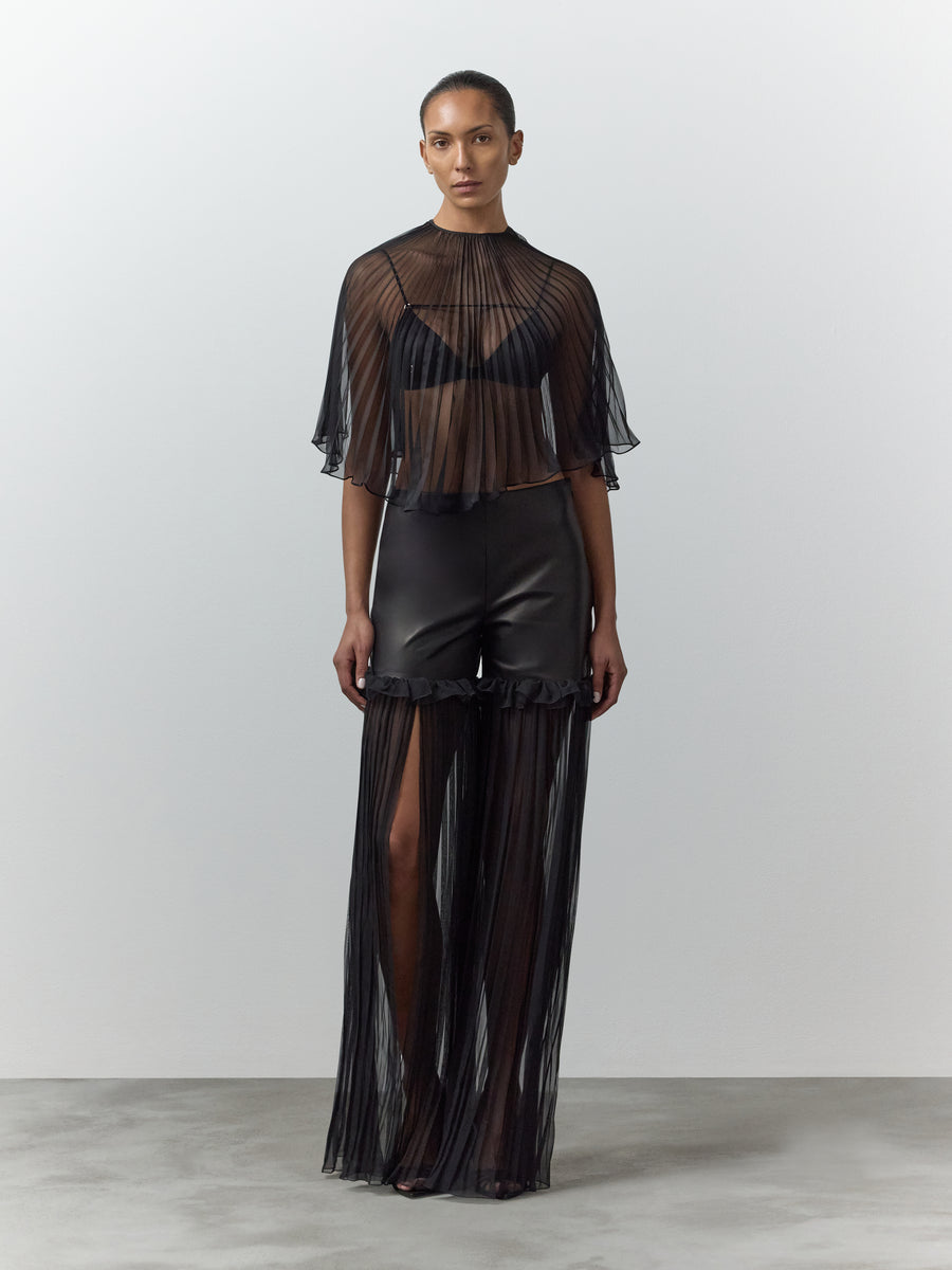 MERCY SEMI-SHEER PLEATED CAPE – Nensi Dojaka Shop