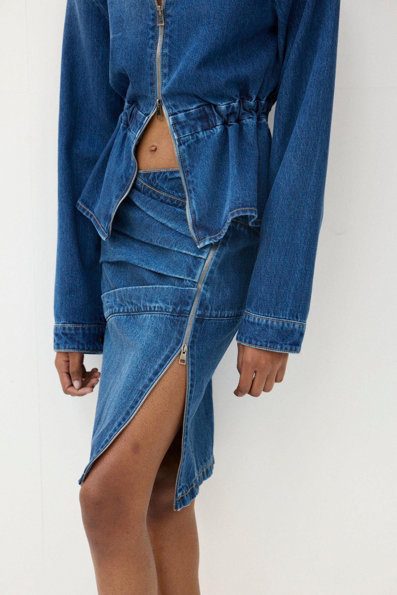 ワンピース NENSI DOJAKA Women Mid Skirts NDSS25DR241 BLU Blue Nensi Dojaka – Nensi Dojaka Shop