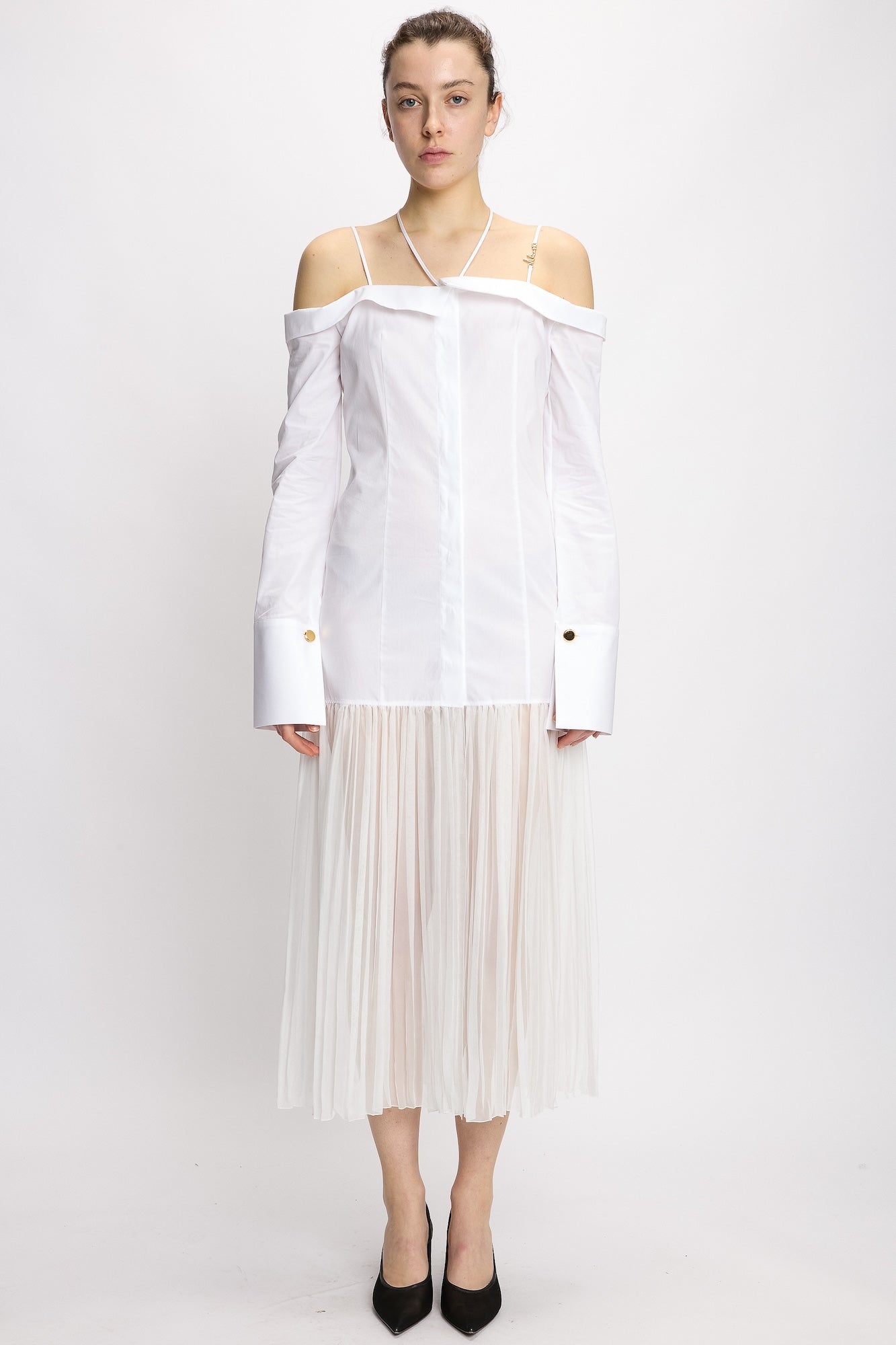 OFF-SHOULDER HYBRID SHIRT DRESS 44 OFF-SHOULDER HYBRID SHIRT DRESS 44