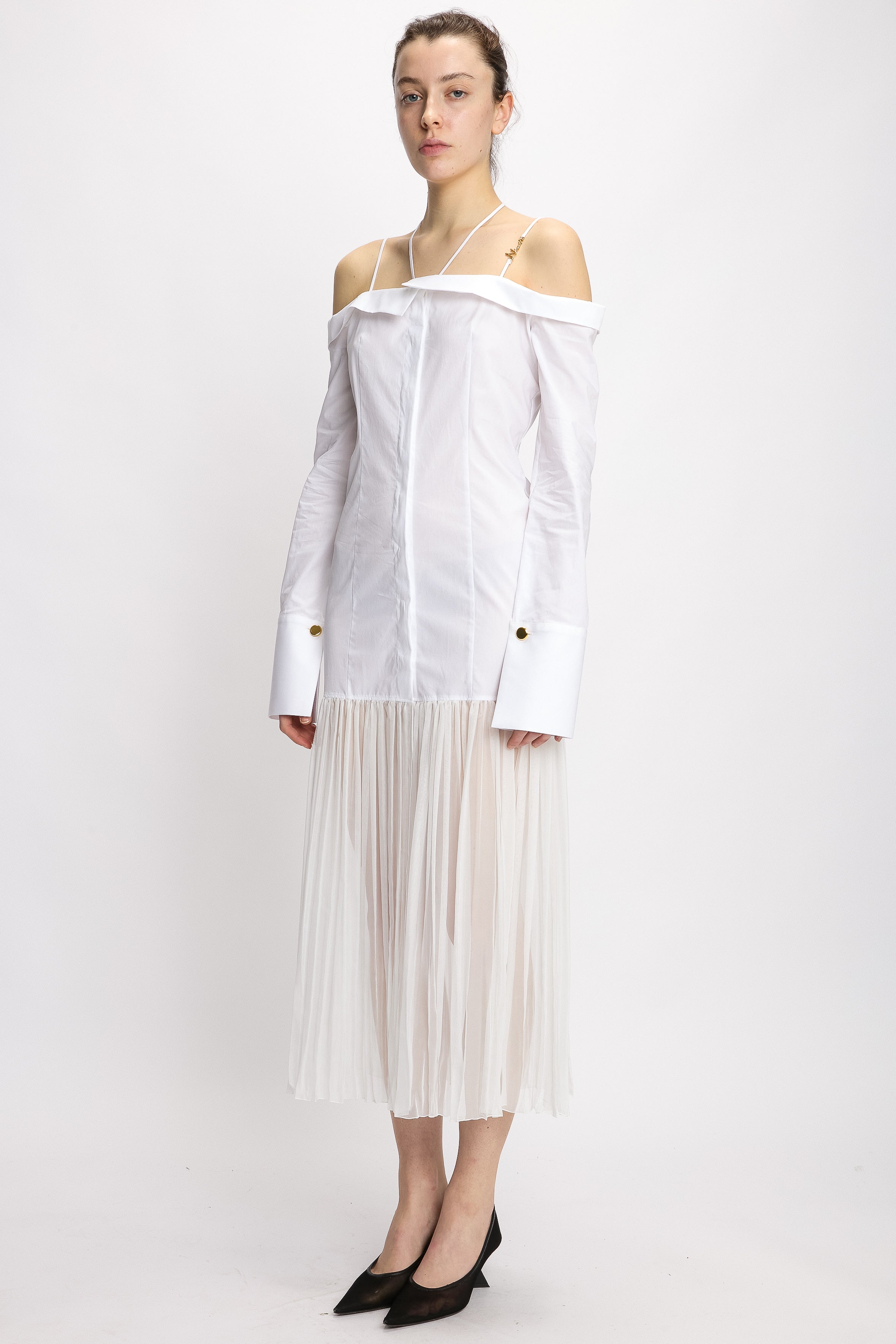 OFF-SHOULDER HYBRID SHIRT DRESS 44 OFF-SHOULDER HYBRID SHIRT DRESS 44