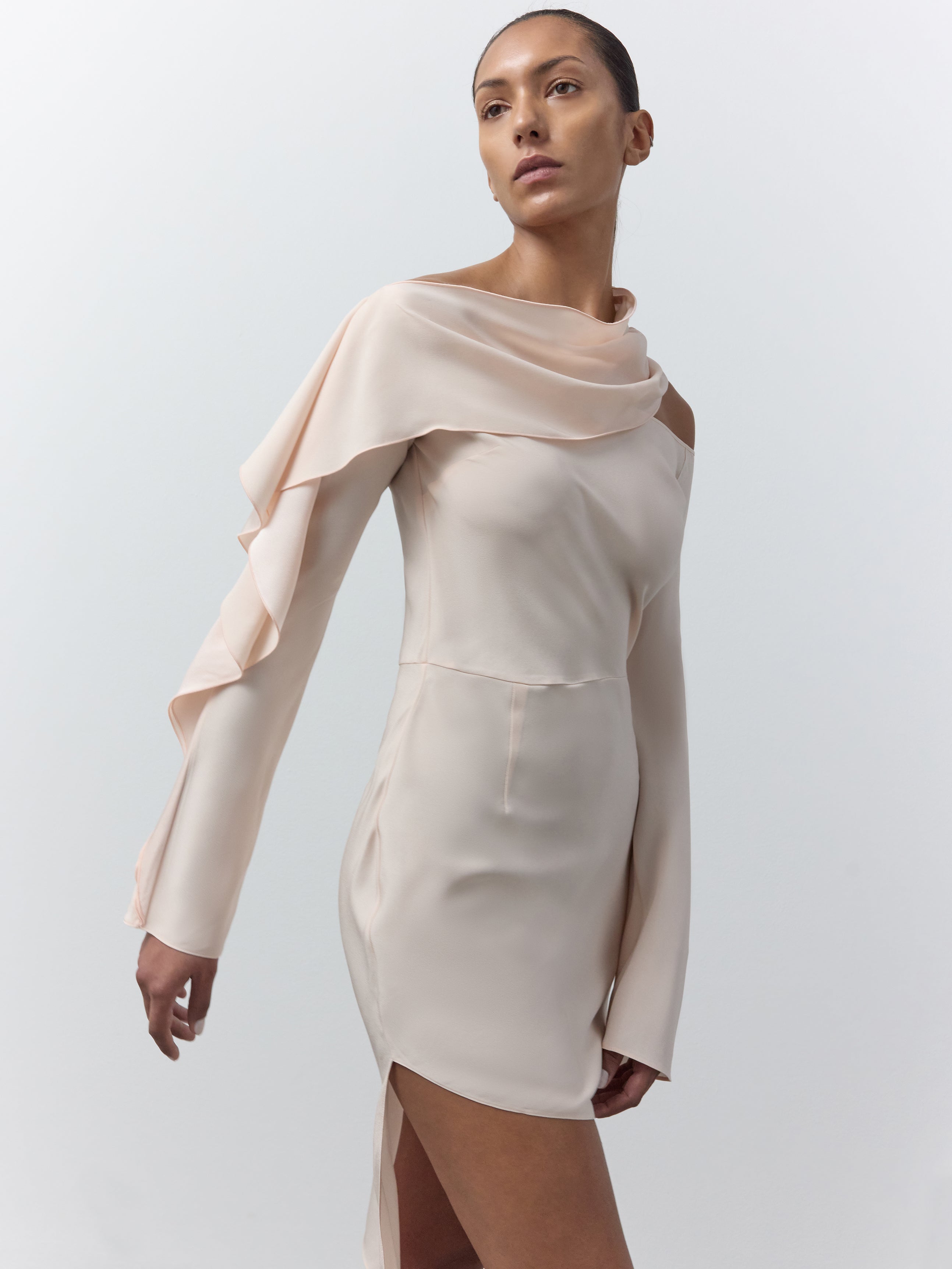 nensi dojaka asymmetric mini dress NENSI DOJAKA SS2023 BLACK ASYMMETRICAL STRAPS MINI DRESS