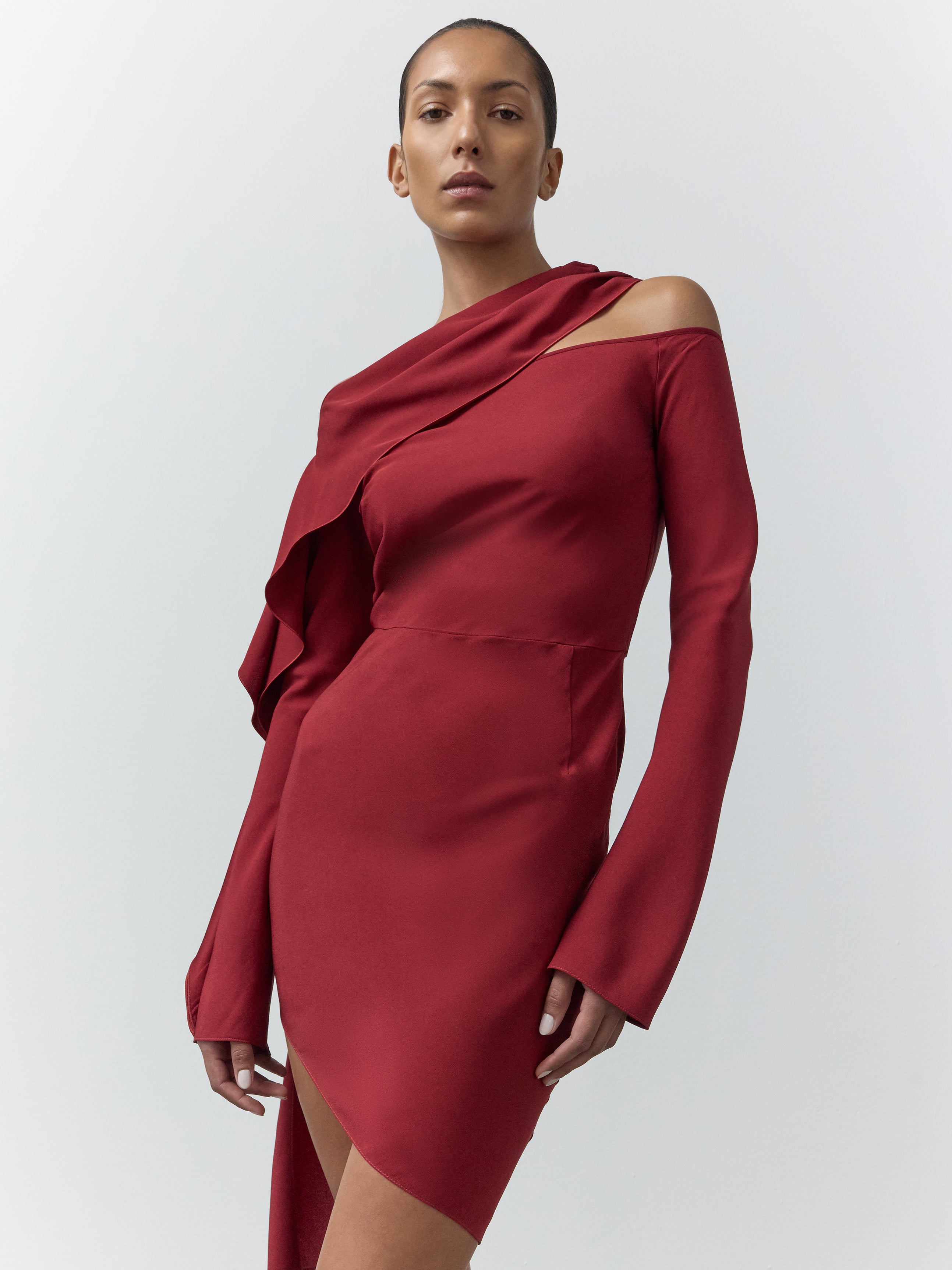 nensi dojaka asymmetric mini dress Nensi Dojaka asymmetric-neck Mini Dress | Black
